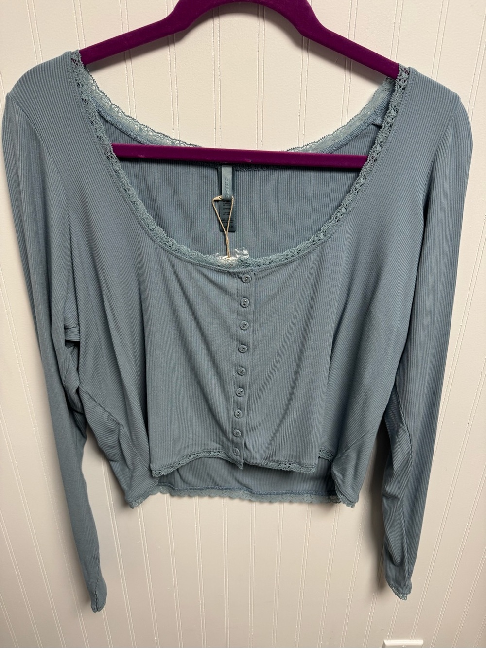 Skims Soft Lounge Lace Cardigan 3X Artic NWT